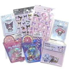 新品　サンリオ　夏シール　ぷくっとシール　箔押しシール　フレークシール　ワッペン
