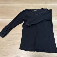 BEAMS 七部袖ブラックワッフル生地
