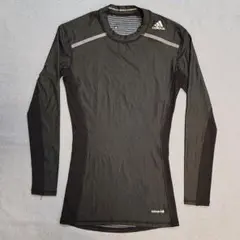 adidas TECHFIT 長袖 コンプレッションウェア グレー L ②