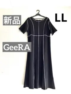 【GeeRA】ジーラ　一枚で楽ちんキレイめストレッチロングワンピース　細見えのサムネイル