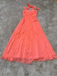 コーラルピンク　結婚式　ドレス　二次会