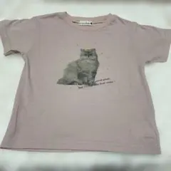ブランシェス猫プリント Tシャツ ピンク110