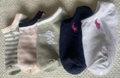 ポロ・ラルフローレン 子供用 アンクルソックス 16〜18cm、5足セット新品