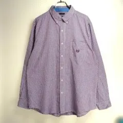 CHAPS 長袖シャツ チェック柄 パープル US-L
