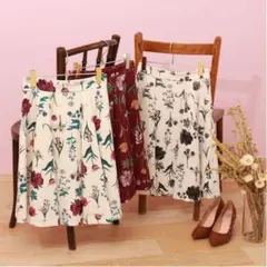 プロポーション 新品 花柄　オータムボタニカルプリントフレアースカート