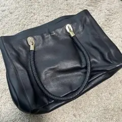 COLE HAAN ブラックレザー トートバッグ