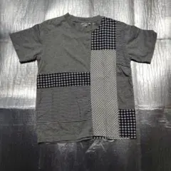 SHIPS Tシャツ パッチワーク柄 グレー Sサイズのサムネイル