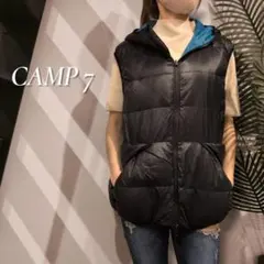 CAMP7 リバーシブルダウンベスト ブラック×ブルーのサムネイル