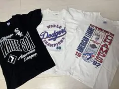 90s MLB Tシャツ　袖シングル3枚セット