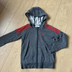 adidas ジップアップパーカー グレー 120センチ