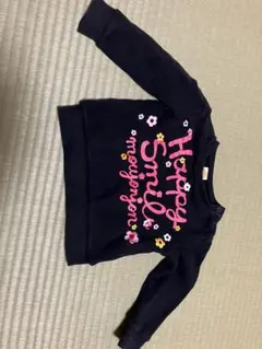 ネイビー トレーナー 花柄刺繍