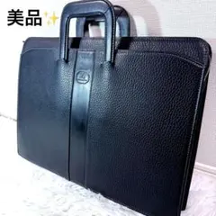 【美品✨】バーバリー ブリーフケース 裏地ノバチェック シボ革 ホースロゴ 黒
