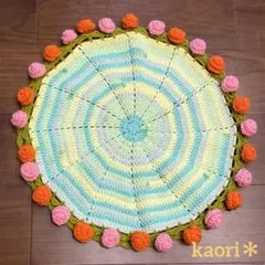 花束ブーケブランケット　バラ　オレンジ　ピンク