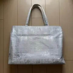 【着物バッグ】シルバートートバッグ