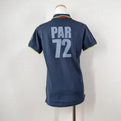 美品 PAR72 ゴルフウェア ポロシャツ L ネイビー バックロゴ フィドラ