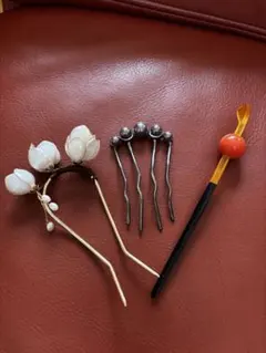 花モチーフ かんざし 3点セット