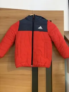 adidas フード付きダウンコート 赤・紺