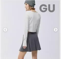 GUローウエストプリーツミニスカートMサイズ
