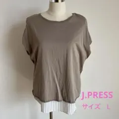 J.PRESS ブラウン 半袖Tシャツ ラウンドネックのサムネイル
