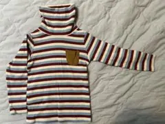 Samansa Mos2 Lagom タートルネック ボーダー カットソー