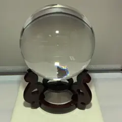 水晶玉 木製スタンド付き 直径10cm 重さ1.41kg