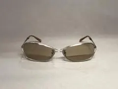 美品【デザイン サングラス】0170-3高品質メタルフレーム ブラウン×シルバー