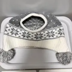 ラボット　ぽんぽんニット帽　ノルディック柄