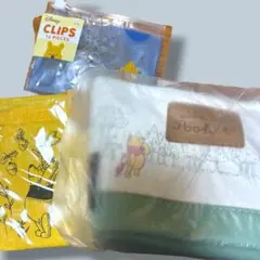 ディズニー くまのプーさん 文具3点セット ペンケース ポーチ 巾着 クリップ