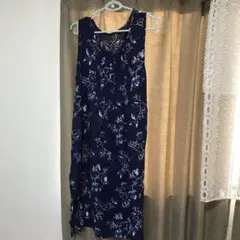 Lサイズ　しまむら　ワンピース　ネイビー　ノースリーブ
