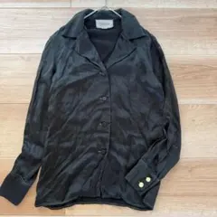 美品✨グッチ シルク GGゴールドボタン 長袖シャツ　ブラウス 36 ブラック