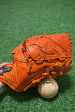 最終値下げ‼️オレンジ レザー 野球グローブ 右手用