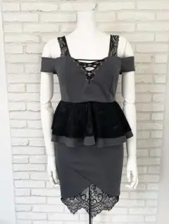 JEWELS by sugar キャバドレス　レースアップ　レース　ペプラム　S