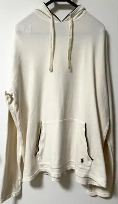 ラルフローレン　白　ホワイト　ワッフル生地 パーカー　オーバーサイズ