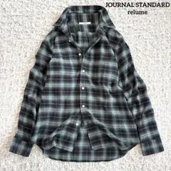 JOURNAL STANDARD relume オンブレチェック ネルシャツ 緑