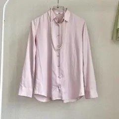 UNIQLO ユニクロ 美品 ピンク 桜色 とろみ シャツ