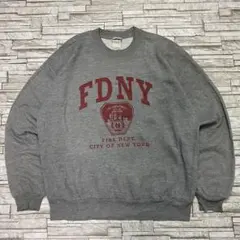 90s FDNY スウェット グレー ヴィンテージ ニューヨーク市消防局