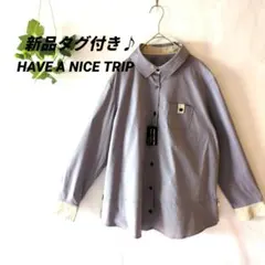 【新品タグ付き】HAVE A NICE TRIP シャツ ラベンダーのサムネイル