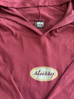 80s USA製 old stussy 黒タグ フード付きロンTee Lサイズ