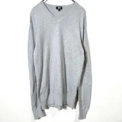 UNIQLO ユニクロ　カシミヤVネックセーター　グレー　メンズS