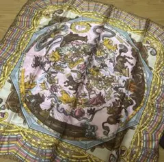 ヴィンテージ Christian Dior シルクスカーフ 星座 天体柄 大判