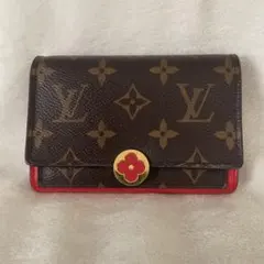 Louis Vuitton ルイヴィトン　ポルトフォイユ・フロール コンパクト赤