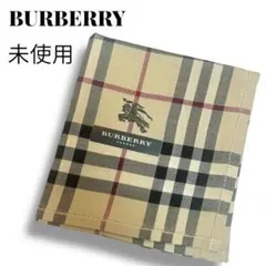 【未使用★シール付】BURBERRY ハンカチ ノバチェック 騎士ロゴ ベージュ