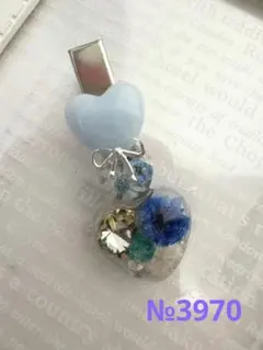 №3970 ハート型フラワーレジンヘアクリップ