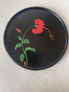 超美品　琉球漆器　bemgo 紅房　べんぼう　平皿　ゆうなの花　5枚セット 琉球漆器 紅房(べんぼう) ゆうな花模様 中皿 2枚セット - メルカリ