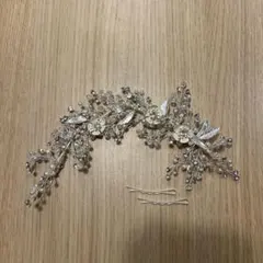 真珠とお花のブライダルヘアクリップ