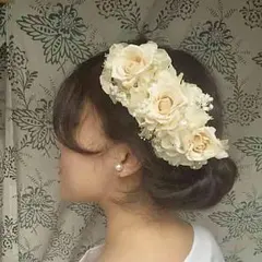 ウェディング ヘッドドレス プリザーブドフラワー