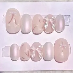 さくらんぼナチュラルオーロラ♡ネイルチップ　ハンドメイド　現品　オーダー可