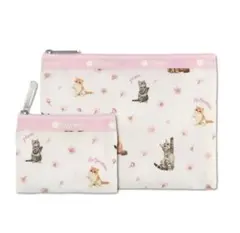 ★新品★LeSportsac × MAQUIA 猫×桜柄 大小ポーチ2個セット