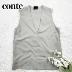 美品♡conte フロントボタン リブ ベスト 黒 - メルカリ