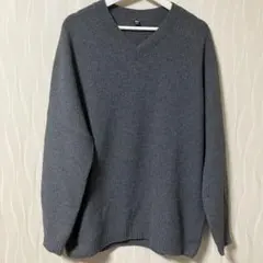 【美品】 ユニクロ 3D スフレヤーン Vネック セーター 無印 MUJI XL